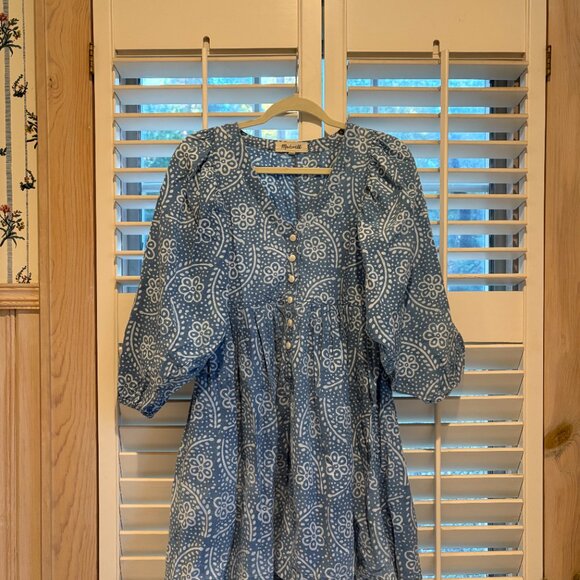 Madewell Paisley Balloon Sleeve Button-Up Minidress - Picture 4 of 5